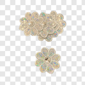 Sequin White Daisy w/Gem