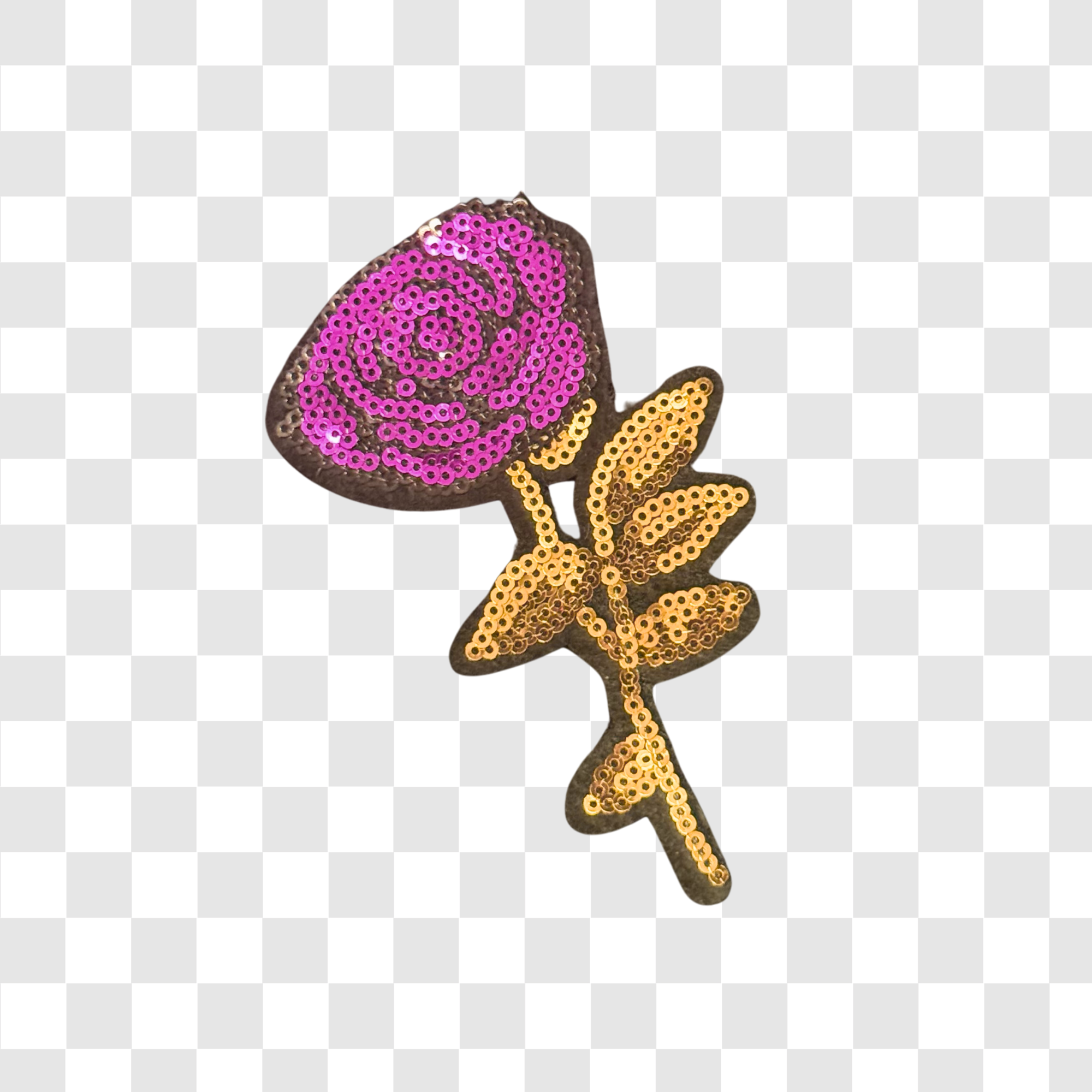 Sequin Gold Stem Rose