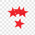 Red Shimmer Star 5 Point Pentagon