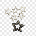 Hollow Silver Sequin Black Trimmed Star
