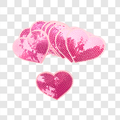 Sequin Pink Heart